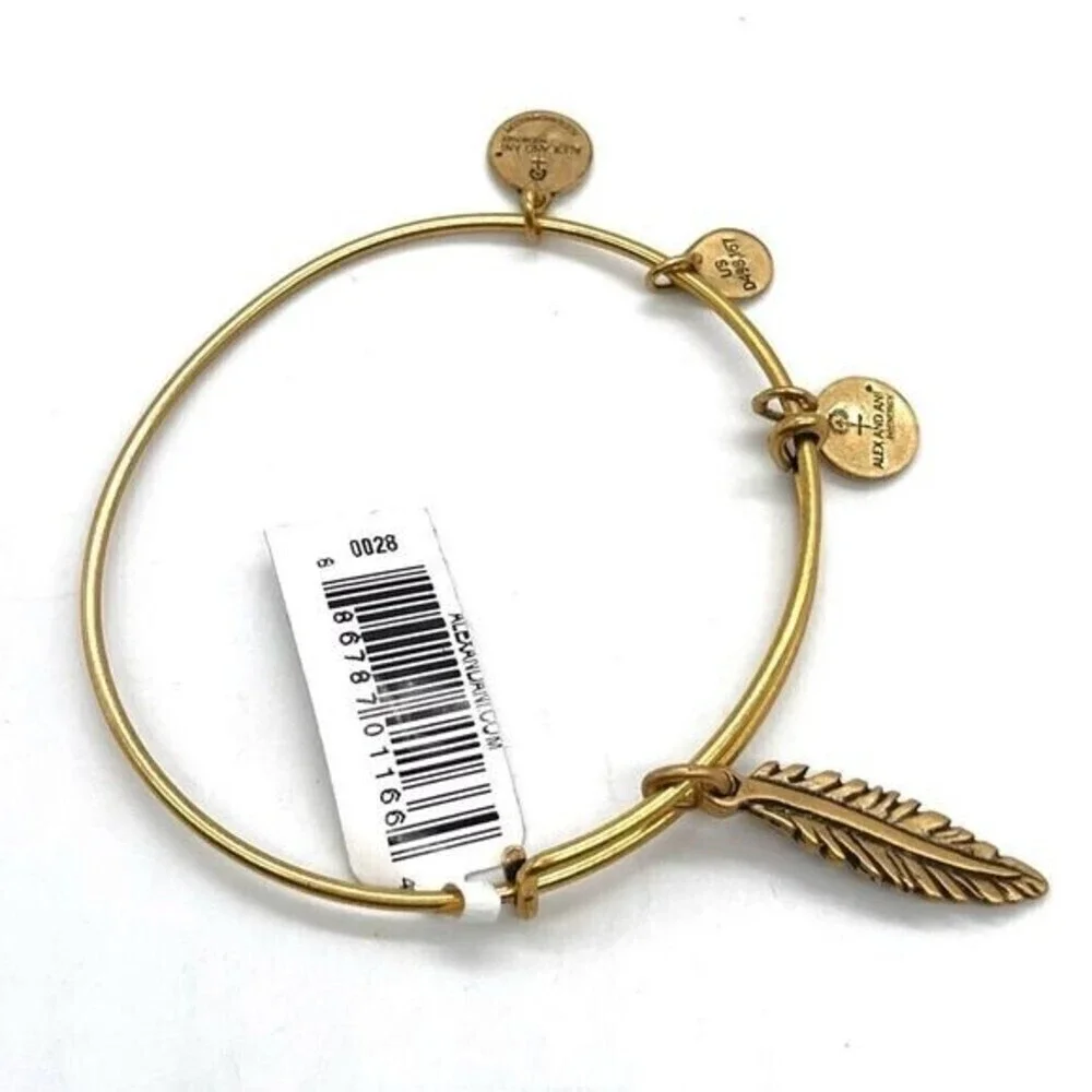 Alex and Ani Feather charm Bracelet NWT